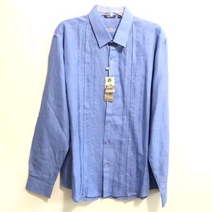 BoHio breeze mens shirt sz M & L NWT linen blue